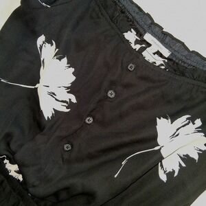 Maurices‎ Black Floral Off Shoulder Button Front Mini Dress - Women's